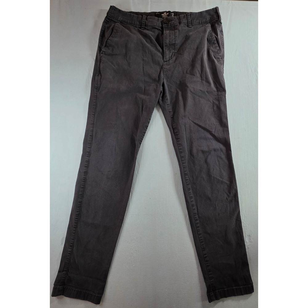 Hollister Epic Flex Skinny Chino Pants Mens 33x32 Charcoal Gray Stretch Twill
